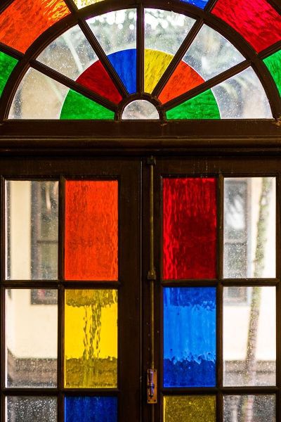 Canary Islands-Tenerife Island-La Orotava-traditional Canarian house with stained glass windows